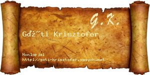 Gáti Krisztofer névjegykártya